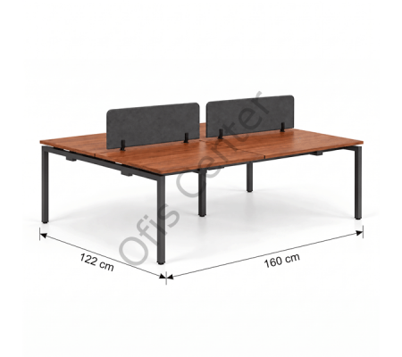 Haks Mini Dörtlü Çalışma Masası | Modern 4 Kişilik Workstation Çözümü